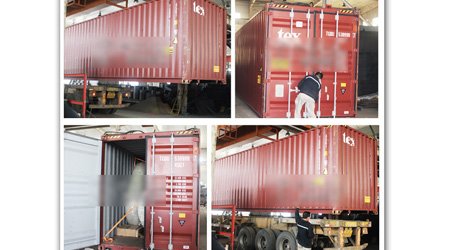 發(fā)往新加坡鋼板通過式型鋼_鋼板預(yù)處理線第四車裝車發(fā)貨現(xiàn)場(chǎng)